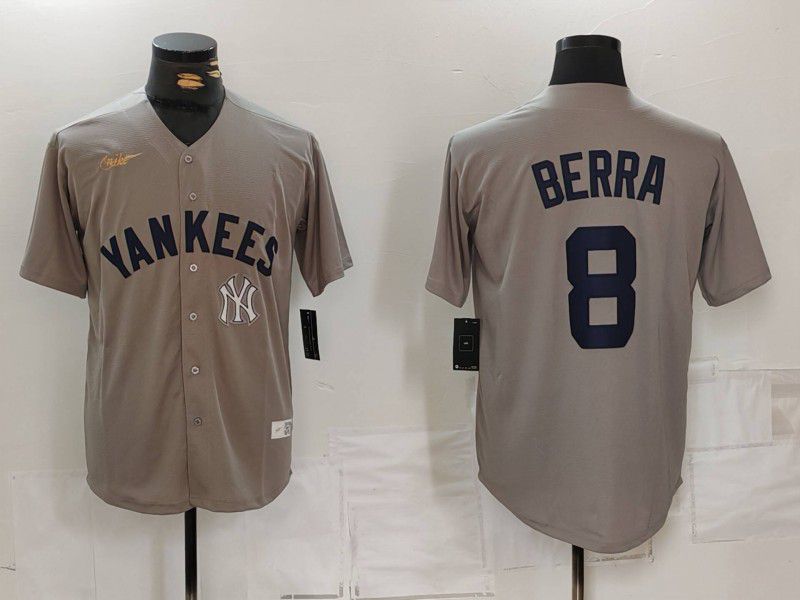 Men New York Yankees 8 Barra Grey Game 2024 Nike MLB Jersey style 819
